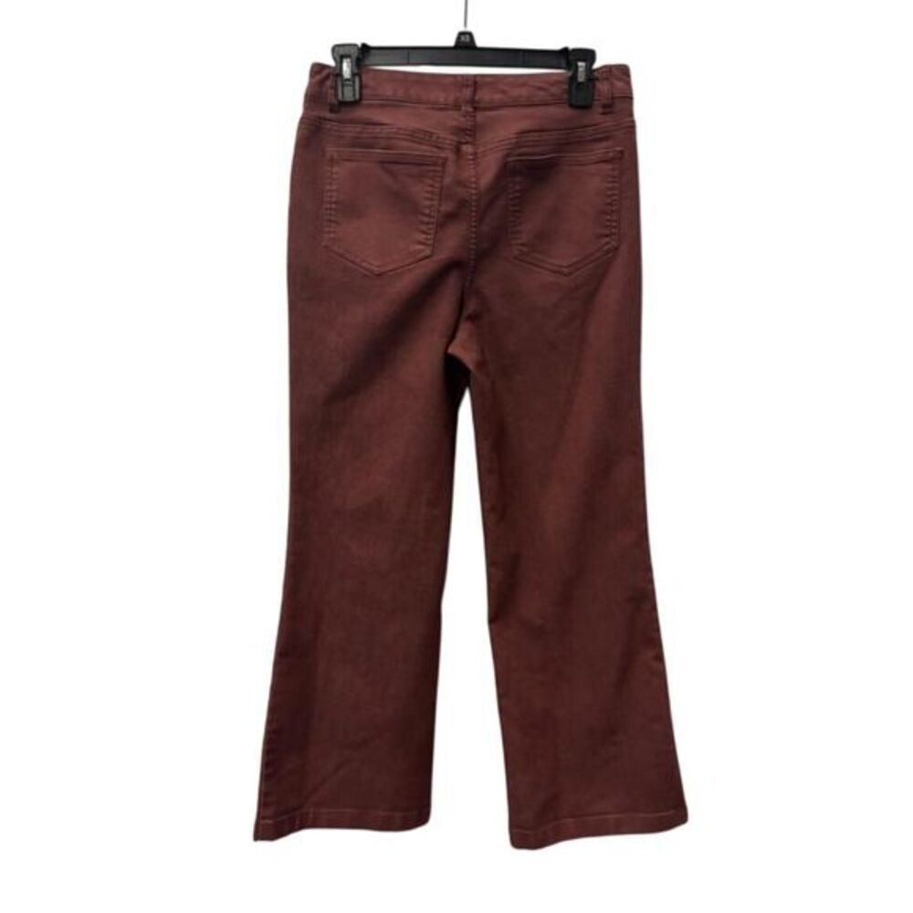 Any Body from QVC 6 Petite red crop wide leg denim Jean EUC 27"inseam 6p